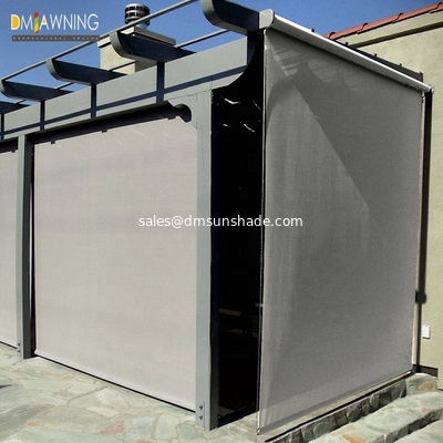 Vertical Window Retractable Awning Remote Courtyard Rolling Curtains